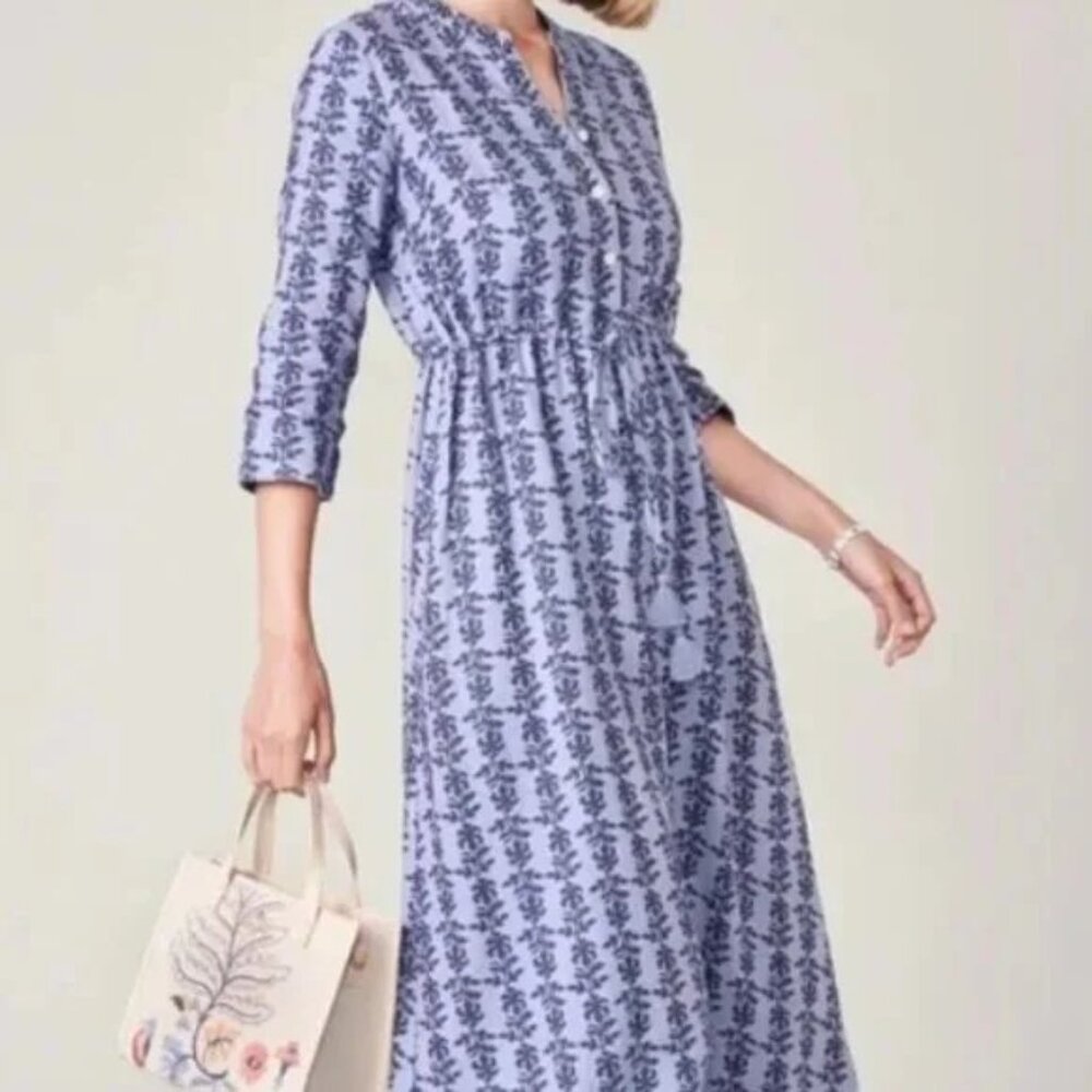 Spartina 449 Kennedy linen dress in Bellinger Thistle pattern